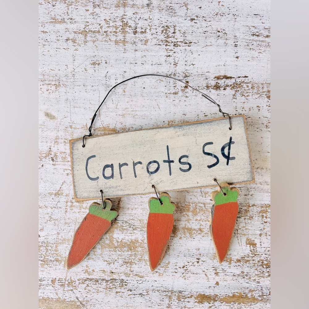 *Distressed Wooden “Carrots” Hanger
